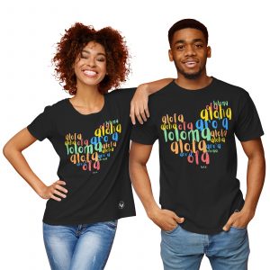 Pacific - Love - Black - Couple's Cotton Tshirt